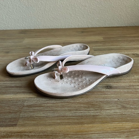 Vionic Pink and Cream Sandals with Textured Sole and Decorative Strap - Picture 2 of 13